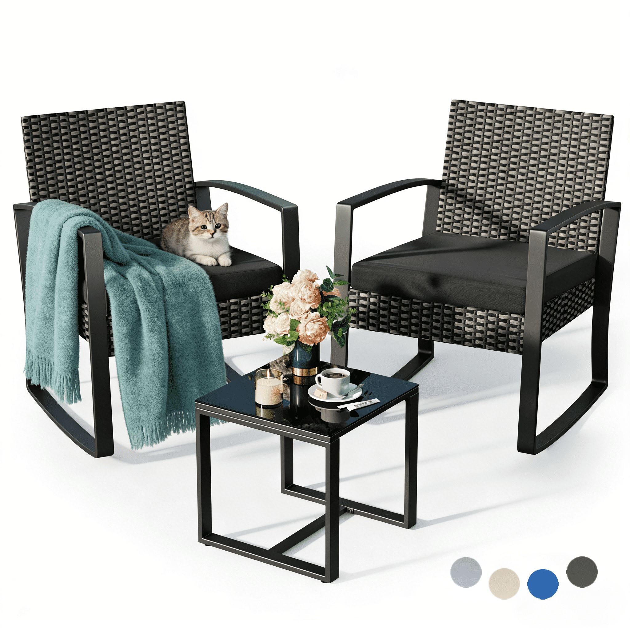 Patio Furniture Set, in All Black