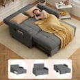 thumbnail image 1 of Lofka Pull Out Sofa Bed, 71" Convertible Sleeper Loveseat for Adults, Premium Linen Couch with Backrest for Living Room, Grey (500lbs Support), 1 of 13