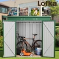 thumbnail image 1 of Lofka 6' x 4' Outdoor Storage Shed, Metal Garden Tool Storage Shed with Double Lockable Doors, Green, 1 of 7