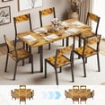 thumbnail image 1 of Dining Table Set for 6, Lofka 63"  Extendable Kitchen Table Set with 6 Chairs, Juego De Comedor 6 Sillas Table Set, Retro Brown, 1 of 10