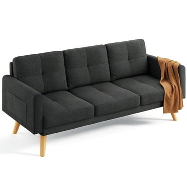 Lofka 68" Modern Sofa with Soft Cushion for Dorm Room, Office and Living Room, Dark Gray(Upgraded)