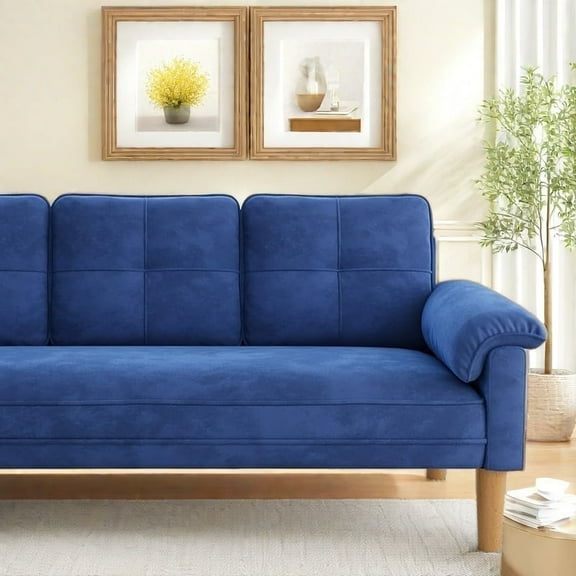 Lofka 69" Modern Sofa, Sofa with 3 Comfortable Pillows for Living Room, Apartment, Studio, Office, Blue