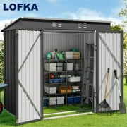 Lofka 6ft x 4ft Outdoor Storage Shed, Metal Garden Shed,Gray