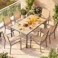 thumbnail image 1 of Lofka 7-Piece Outdoor Patio Dining Set ,Patio Conversation Set with 6 Textilene Chairs & 1 Metal Steel Table,Brown, 1 of 15