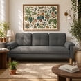 thumbnail image 1 of Lofka 70" Gray Linen Sofa with Side Storage Pocket Modern Couch for Living Room and Offices Linen Room Sofa, 1 of 9