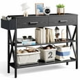 thumbnail image 1 of Lofka Console Table with Drawers, Entryway Console Table with 2 Drawer,Black, 1 of 10