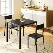 Lofka Dining Table Set for 2 to 4, Kitchen Table with Chairs and Storage Shelves for Small Space
