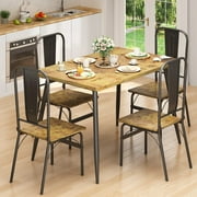 Lofka Dining Table Set for 4, Dining Room Table and Chairs Set, Retro