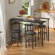 Lofka Dining Table Set for 4, Kitchen Table and 4 Stools on Breakfast Nook, Black