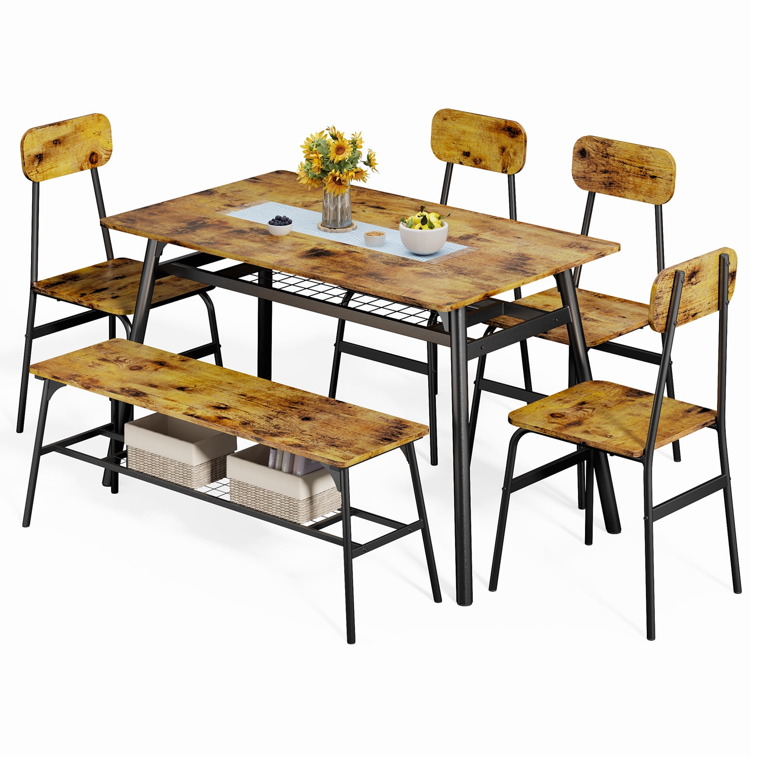 Weston home lexington dining set with bench and 4 ladder back chairs sale