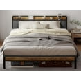 thumbnail image 1 of Lofka King Size Bed Frame with Storage Headboard, Sturdy Metal Support, Quiet Design, and Ample Under-Bed Storage, No Box Spring Needed，Easy Assembly, 1 of 9
