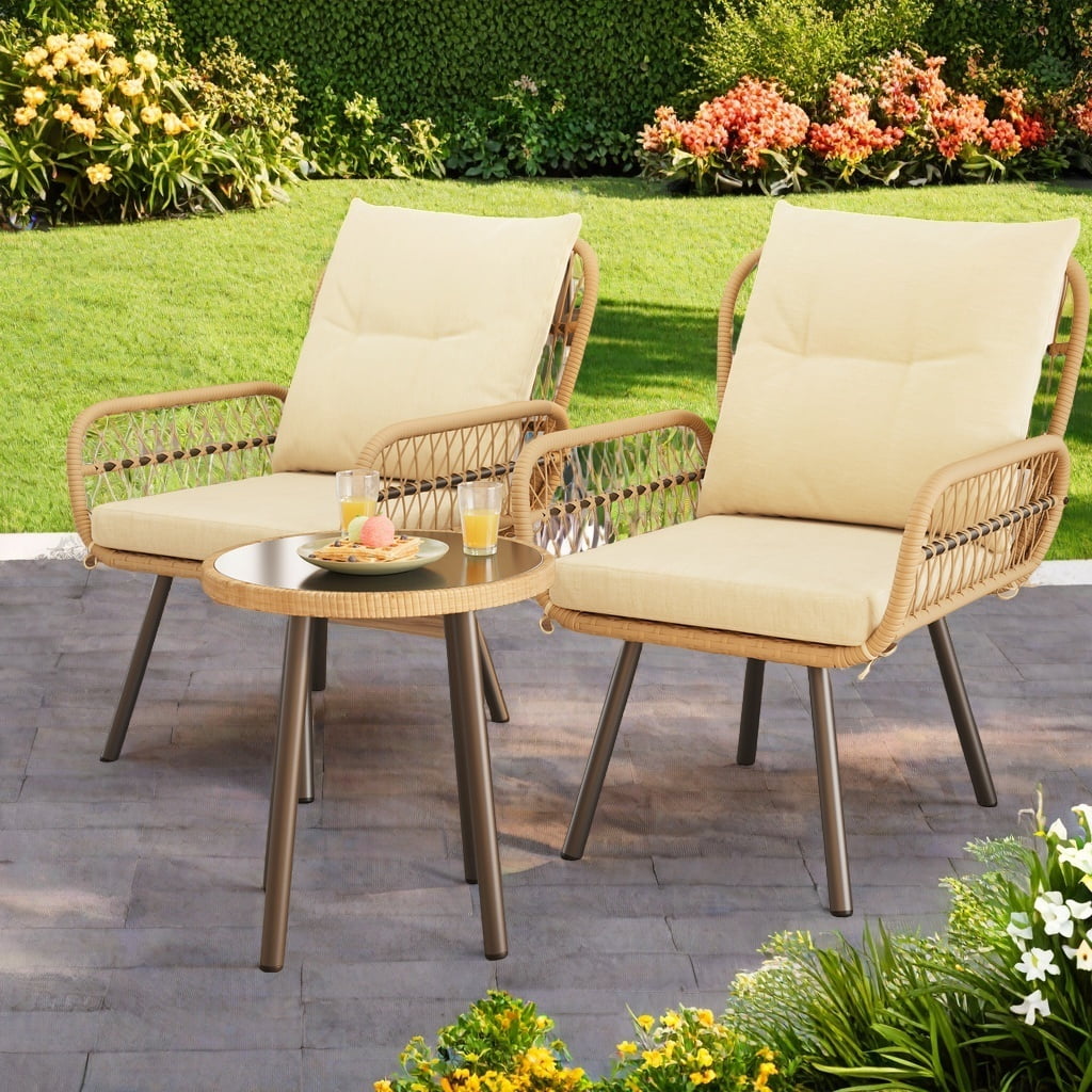Beige Outdoor Furniture Set