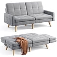 thumbnail image 1 of Lofka Futon Sofa Bed, 70.9" Loveseat 3in 1 Convertible Couch with Adjustable Backrest, Removable Armrest for Extended Length, Easy Assembly, Sleeper Couches for Living Room, Gray, 1 of 9