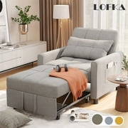 Lofka Sofa Bed, Convertible Chair Bed 3 in 1 Couch Recliner for Home Furniture or Office, Gray