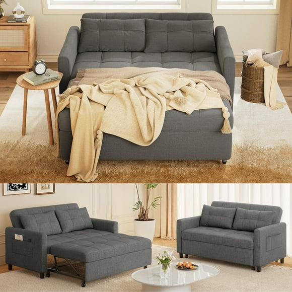 Lofka Sofa Bed, Convertible Sleeper Sofa Couch for Home Furniture and Small Space, Gray