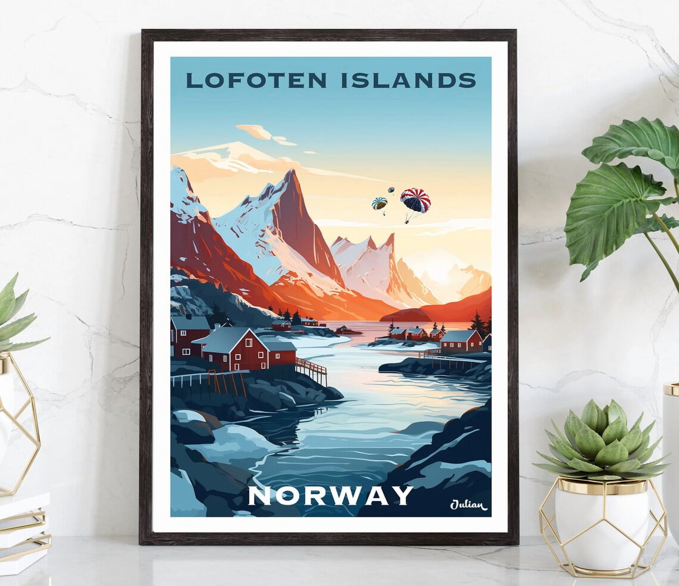 Lofoten Island Home Decor Reference: Lofoten Islands Norway Travel Print Modern Wall Art Home Decor