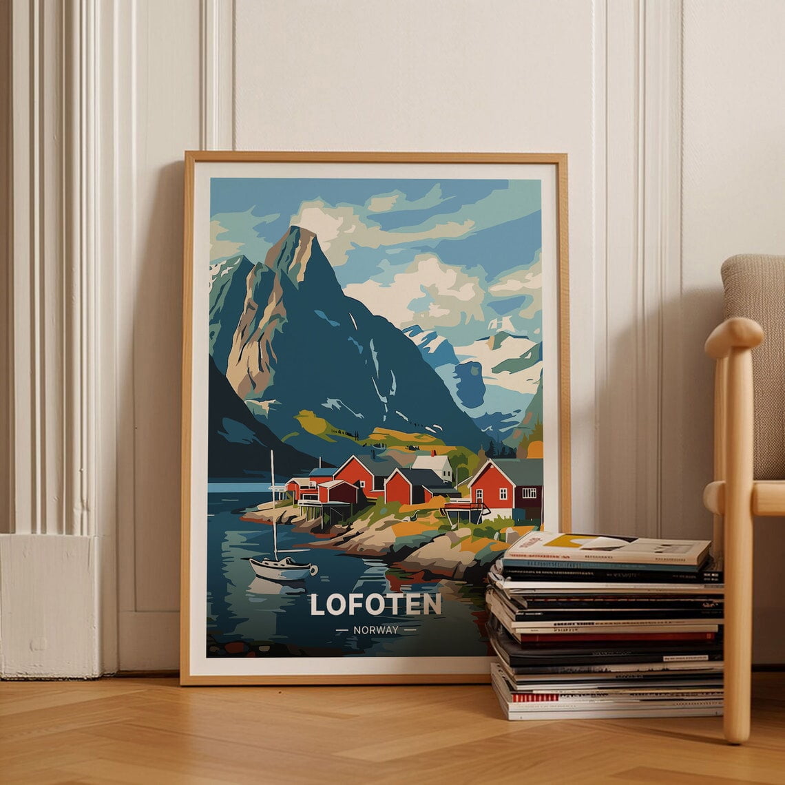 Gallery Detail: Lofoten Islands Travel Poster Norway Scenic Landscape Wall Art