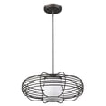 thumbnail image 1 of Loft 1-Light Oil-Rubbed Bronze Wire Globe Pendant With Etched Glass Interior Shade, 1 of 5