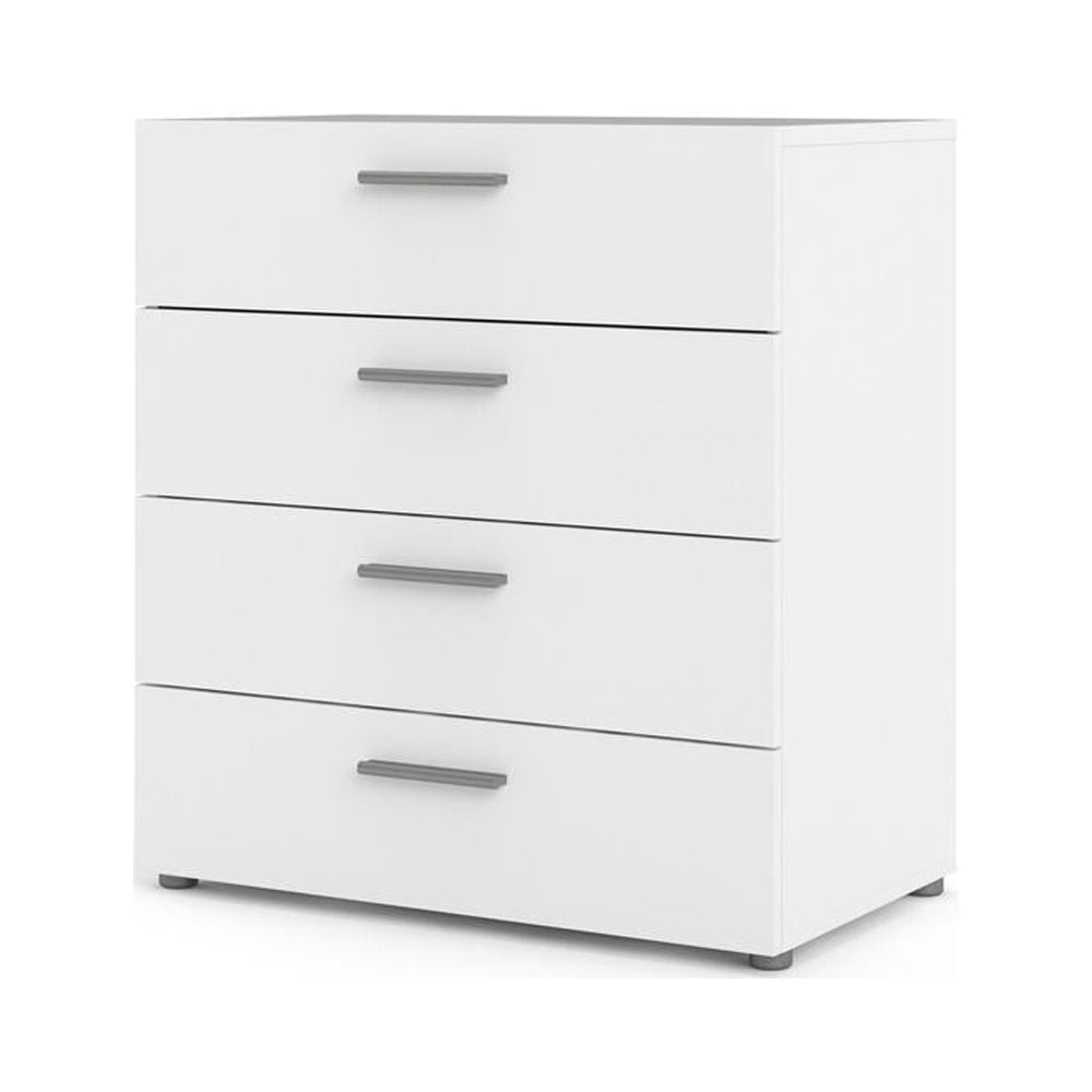 Austin 4-Drawer Sleek White Dresser with Metal Hardware