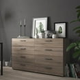 Loft Truffle Oak 8 Drawer Double Dresser, Solid Finish Bedroom Storage