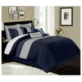 thumbnail image 1 of Loft 8-Piece Luxury Striped Comforter Set (King, Navy/Gray/Blue), 1 of 7