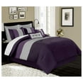 thumbnail image 1 of Loft 8-Piece Luxury Striped Comforter Set (King, Purple/Gray/Lavender), 1 of 7