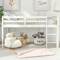 thumbnail image 1 of Loft Bed Frame for Juniors&Adults, Lower Bunk Bed Twin Size with Safety Guardrail&Ladder,Wood Loft Bed for Bedroom for Space-Saving, Noise Free, No Box Spring Needed, Easy Assembly, White, 1 of 5