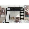 thumbnail image 1 of Loft Bed with Slide and Ladder for Boys and Girls, Full Size Wood Loft Bed Frame with High Safety Guard Rails, Multifunctional Design Wooden Bed Frame with Headboard and Footboard for Bedroom Dorm, 1 of 7