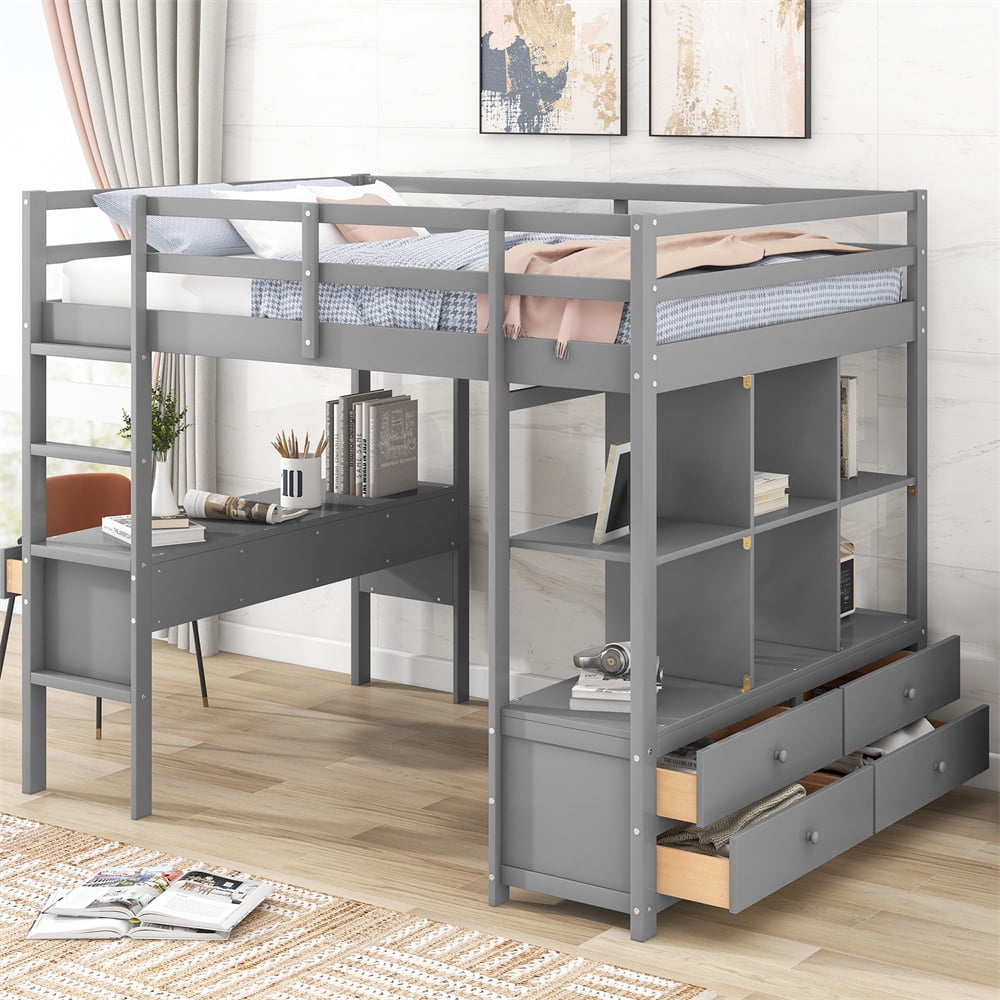 Solid Wood Full Size Loft Bed