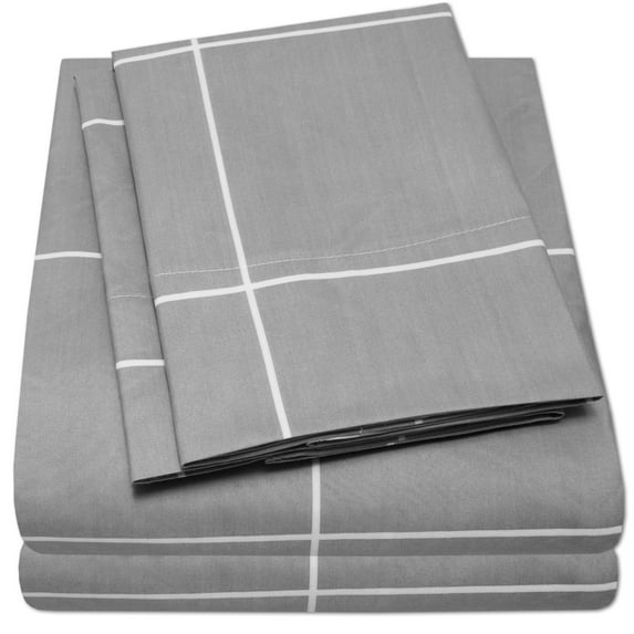 Loft Collection Modern Window Pane Soft Microfiber Sheet Set