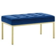 thumbnail image 1 of Loft Gold Stainless Steel Leg Medium Performance Velvet Bench, 1 of 5