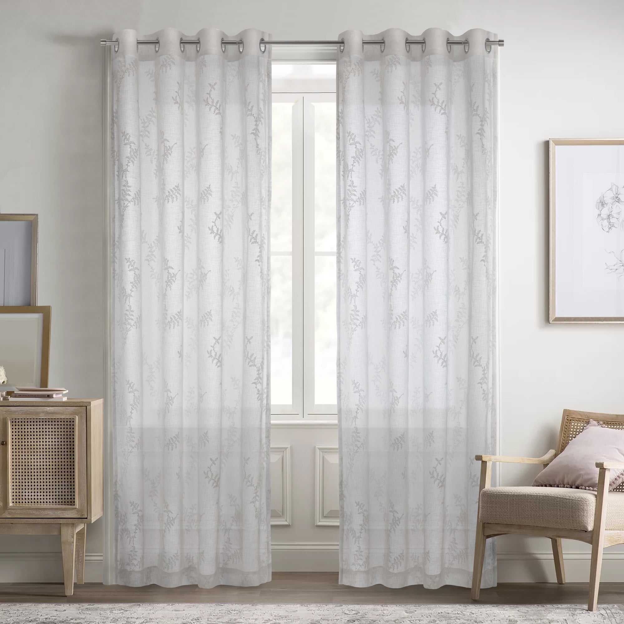 Loft Living Aespa Sheer Grommet Indoor Curtain 52 x 95 in Off-white