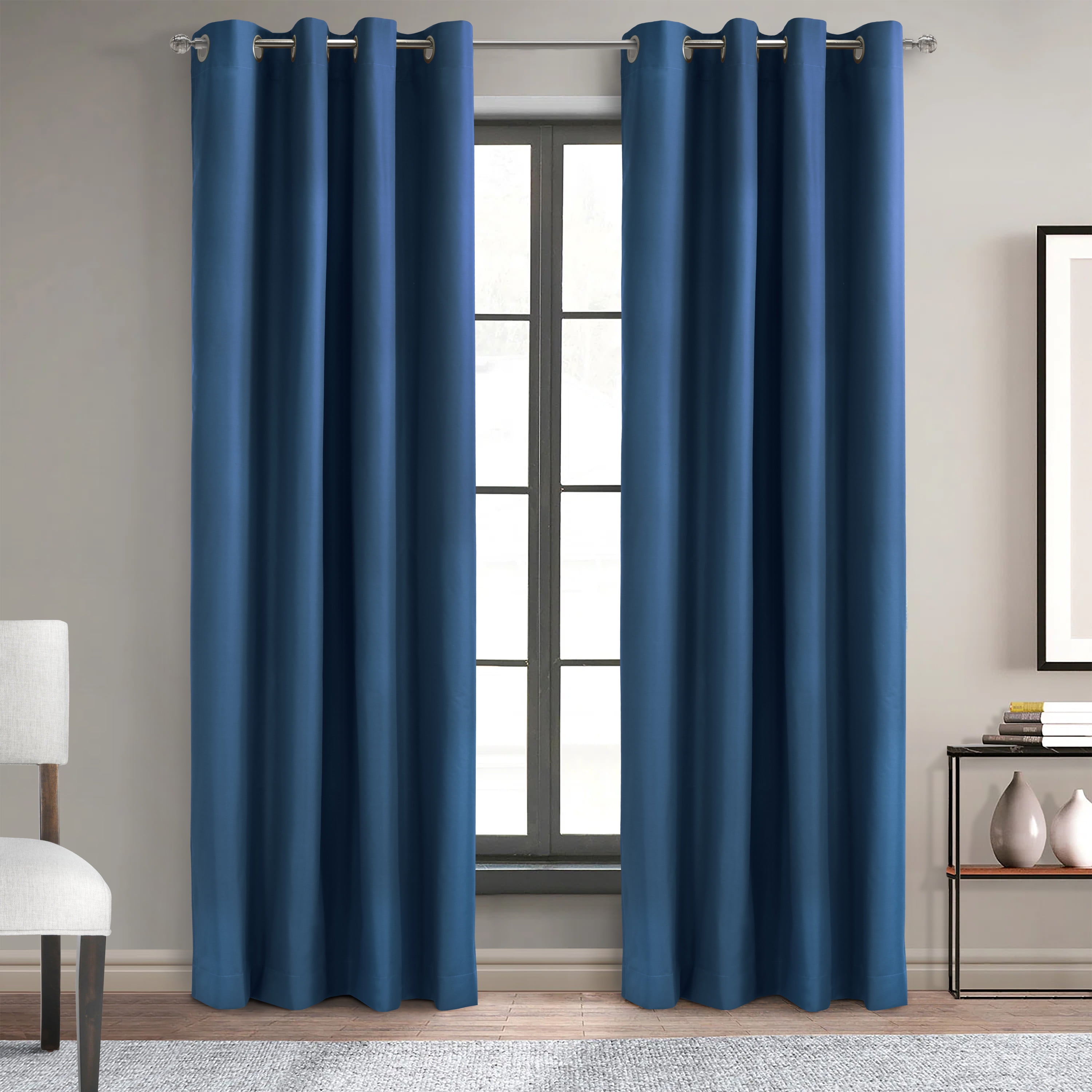 Loft Living Augustow Blackout Grommet Indoor Curtain 52 x 108 in Navy