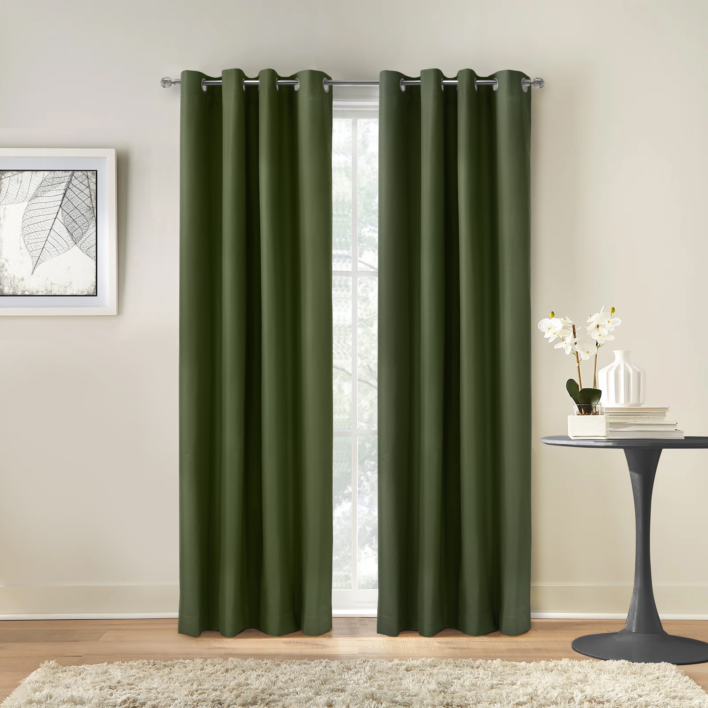 Loft Living Augustow Blackout Grommet Indoor Curtain 52 x 108 in Olive