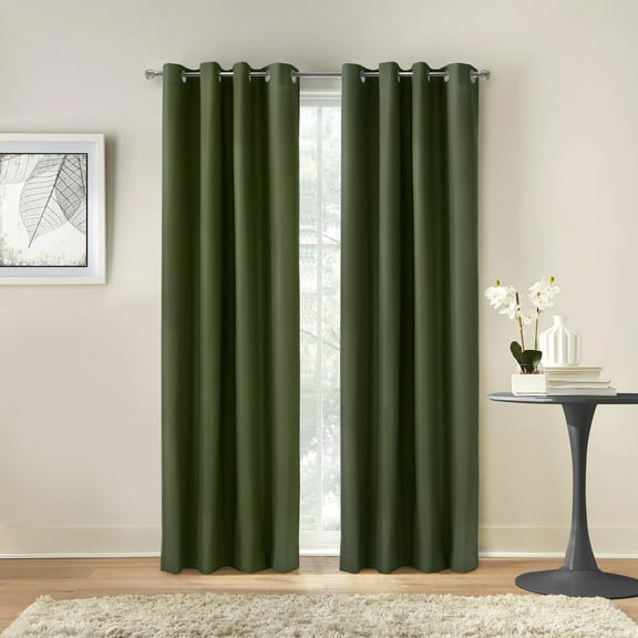 Loft Living Augustow Blackout Grommet Indoor Curtain 52 x 95 in Olive