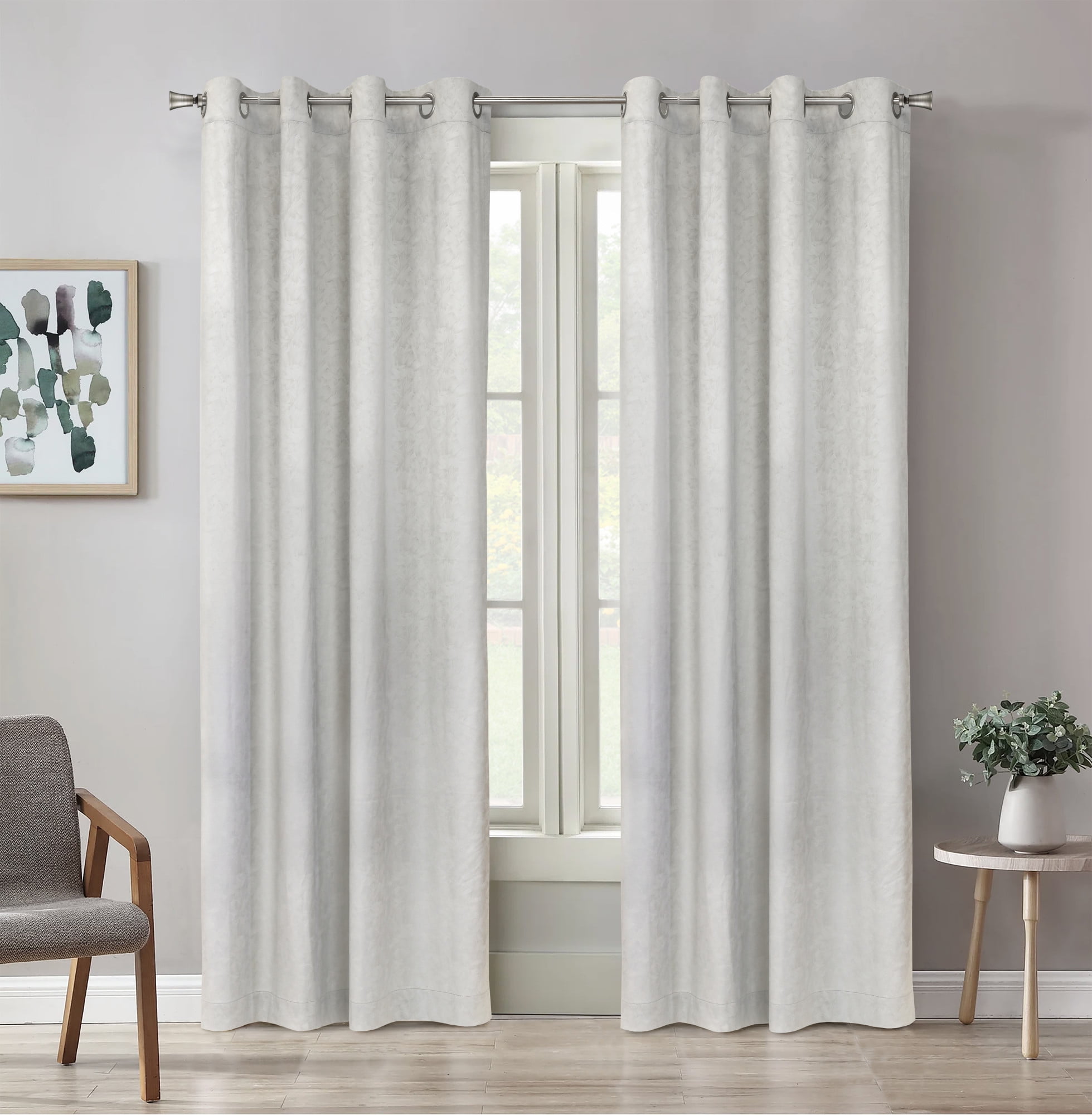 Loft Living Bonsai Room Darkening Grommet Indoor Curtain 52 x 95 in White