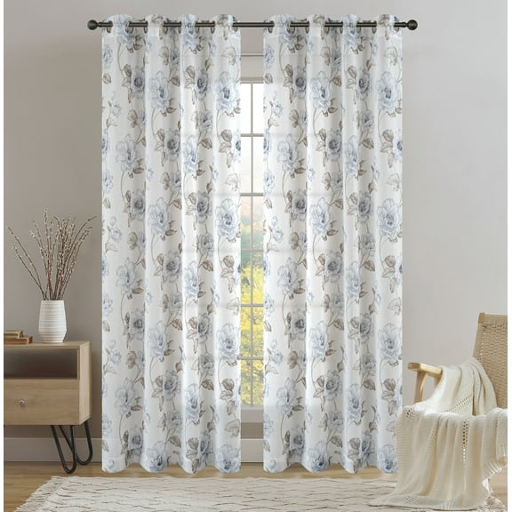 Loft Living Calista Light Filtering Grommet Indoor Curtain 52 x 84 in Blue