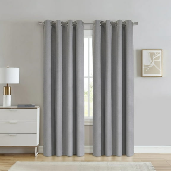 Loft Living Duet Blackout Grommet Indoor Curtain 52 x 108 in Grey