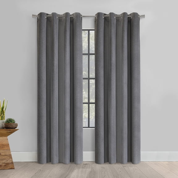 Loft Living Duet Blackout Grommet Indoor Curtain 52 x 63 in Black