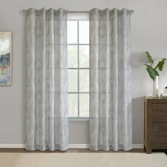 Loft Living Elliott Light Filtering Grommet Indoor Curtain 52 x 63 in Grey