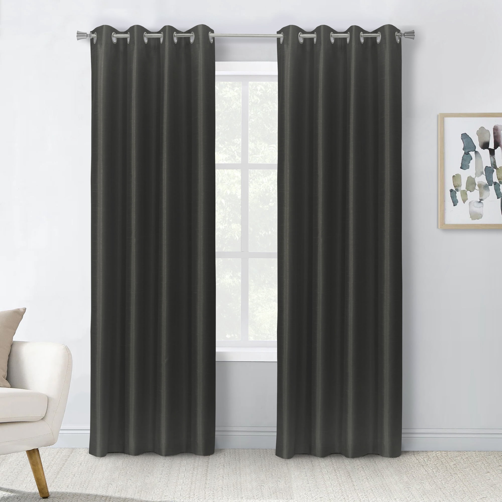 Loft Living Galiano Blackout Grommet Indoor Curtain 52 x 63 in Black