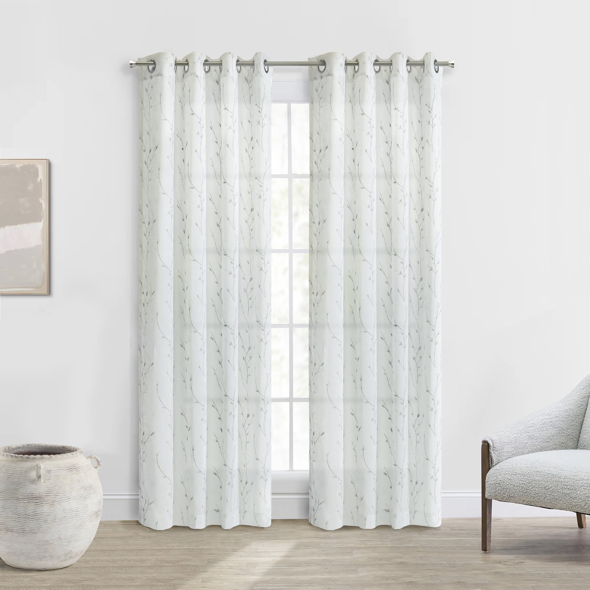 Loft Living Iyo Light Filtering Grommet Indoor Curtain 52 x 84 in White