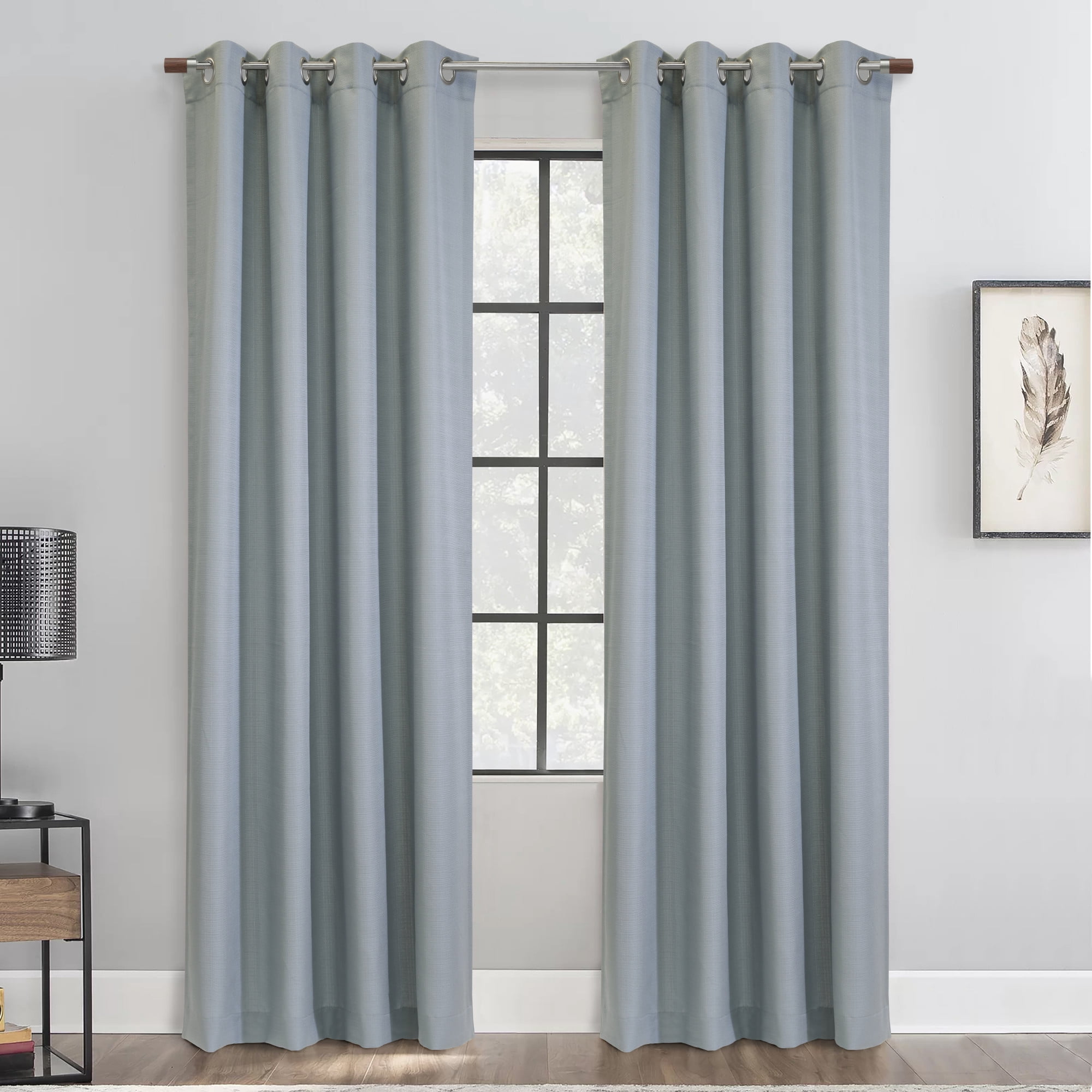 Loft Living Jarvis Light Filtering Grommet Indoor Curtain 52 x 84 in Blue