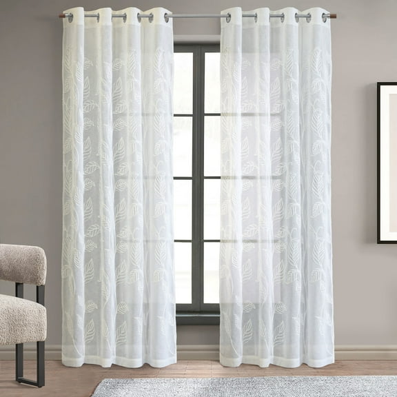 Loft Living Laurelle Sheer Grommet Indoor Curtain 52 x 84 in Off-white