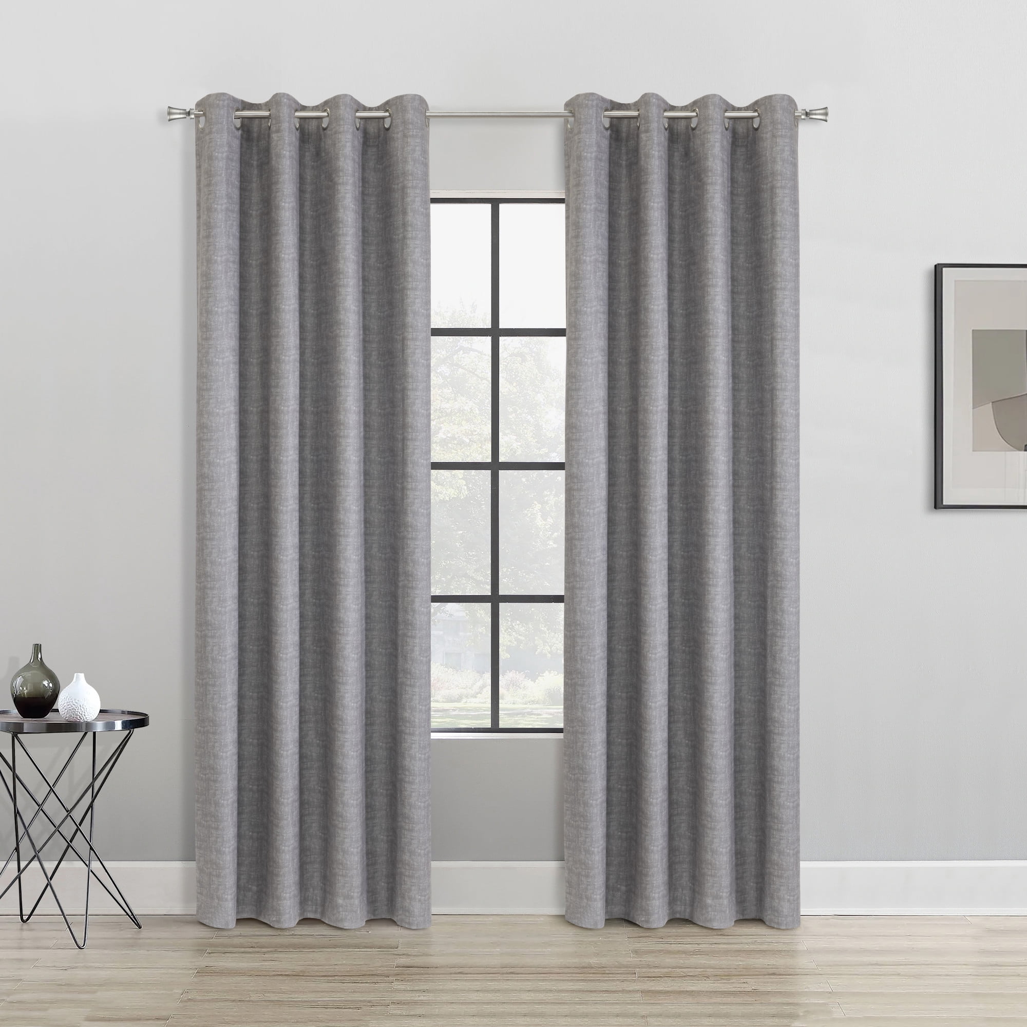 Loft Living Micah Blackout Grommet Indoor Curtain 52 x 84 in Grey