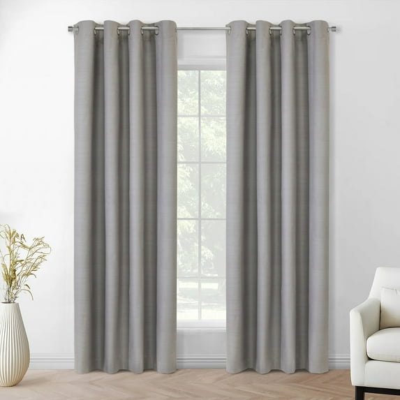 Loft Living Micah Blackout Grommet Indoor Curtain 52 x 95 in Silver