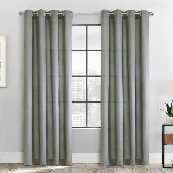 Loft Living Murphy Light Filtering Grommet Indoor Curtain 52 x 95 in Grey