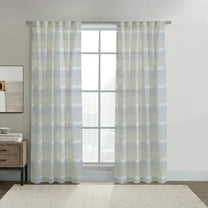 Loft Living Nevis Light Filtering Dual Header Indoor Curtain 52 x 95 in Blue
