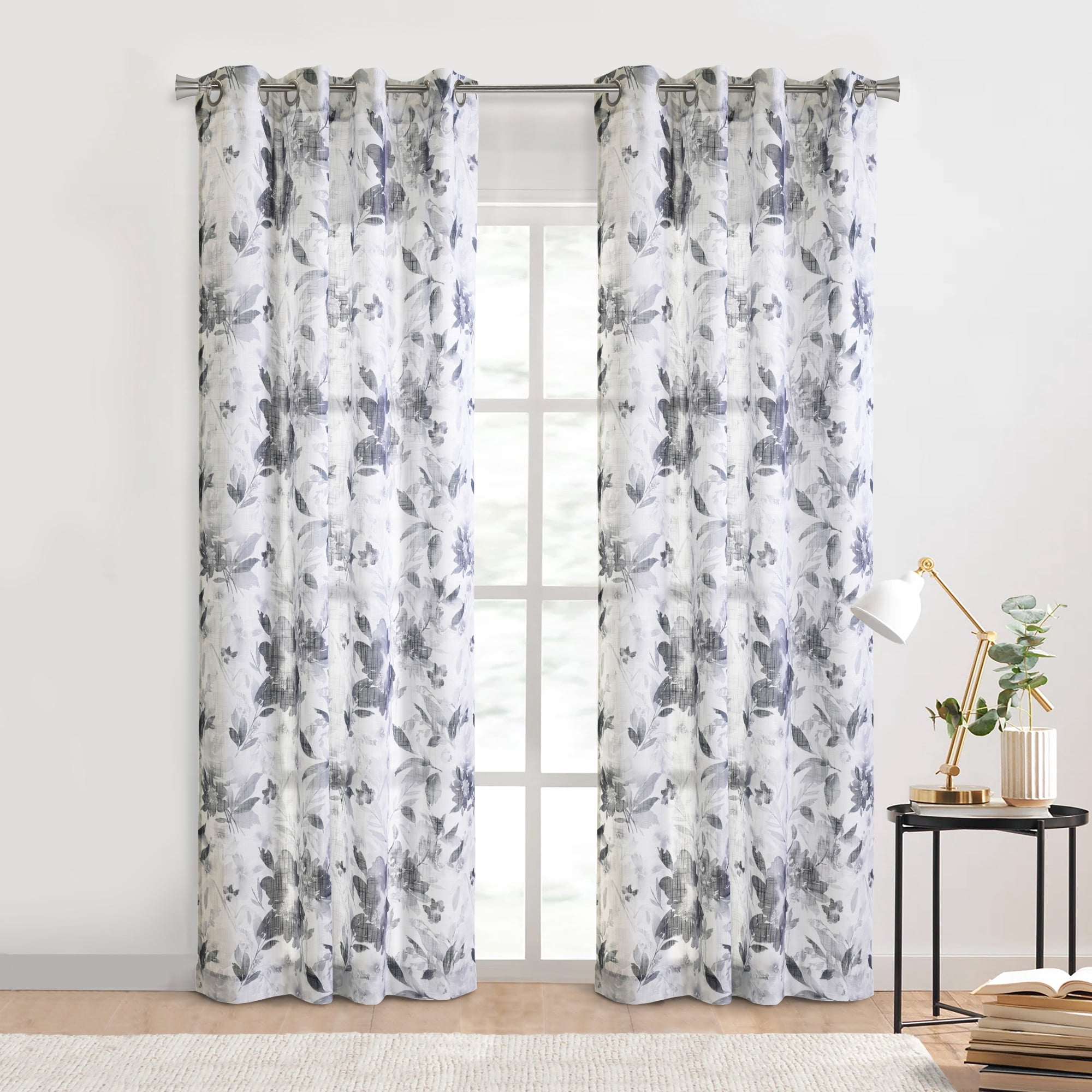 Loft Living Noelle Sheer Grommet Indoor Curtain 52 x 84 in Steel Blue