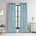 thumbnail image 1 of Loft Living Peoria Sheer Dual Header Indoor Curtain 52 x 63 in Blue, 1 of 5